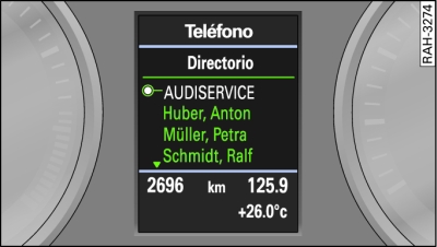 Pantalla del sistema de informacin para el conductor