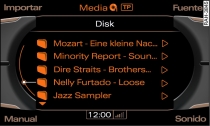 Carpetas de un CD de MP3
