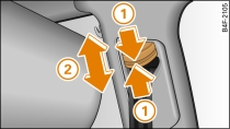 Ajuste de la altura de los cinturones delanteros (dispositivo-gua)
