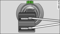 Lmpara con conector: Saliente marcado en el zcalo de la lmpara