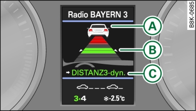 Cuadro de instrumentos: Indicacin en la pantalla