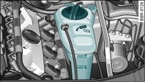 Compartimento del motor: Marcas en el depósito de expansión del lí­quido refrigerante
