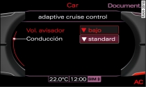 Pantalla: adaptive cruise control