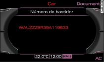 Pantalla: Nmero de identificacin del vehculo